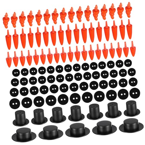 TEHAUX 320 Stück Teiliges Schneemann Deko Set mit Kunststoff Nasenknöpfen und Mini-schwarzhüten Wetterfeste DIY Weihnachtsdeko für Outdoor Schneemann Basteln Wiederverwendbar und TEHAUX 320 Stück Teiliges Schneemann Deko Set mit Kunststoff Nasenknöpfen und Mini-schwarzhüten Wetterfeste DIY Weihnachtsdeko für Outdoor Schneemann Basteln Wiederverwendbar und von TEHAUX