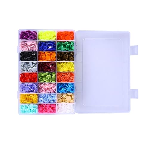 TEHAUX 360 Sätze Teiliges Druckknopf Kunststoff Buntes Snap Fastener Kit ohne Nähen mit Aufbewahrungsbox für Kleidung Stoffwindeln Taschen DIY Basteln und Haushaltsprojekte von TEHAUX