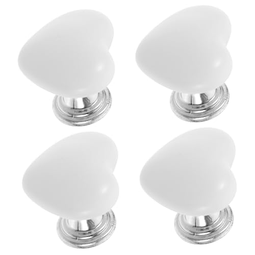 TEHAUX 4 Stck Herzförmiger Toilettenknopf Helfer Passend Einfache Montage Stilvoll Weiß Praktisches Wc Hilfsmittel für Badezimmer Langlebiges Material Komfortable Bedienung von TEHAUX