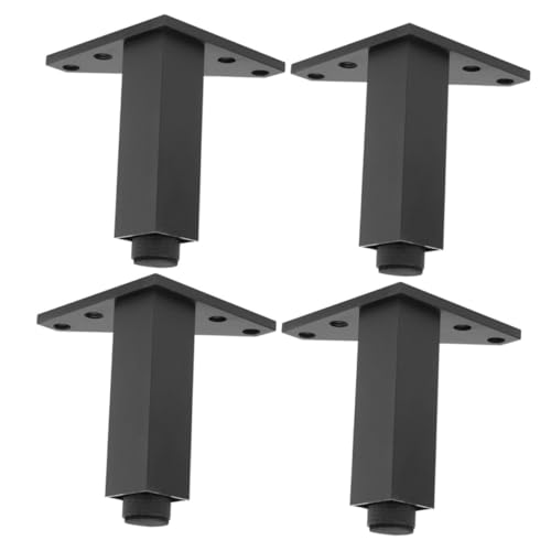 TEHAUX 4 Stück Aluminiumlegierung Möbelfüße Höhenverstellbar Stabil Möbelbeine für Tv schränke Schränke Sofas mit Rutschfestem Bodenschoner und Einfache Montage von TEHAUX