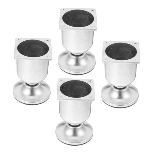 TEHAUX 4 Stück Aluminiumlegierung Möbelfüße Oval Sofafüße Ersatzbeine für Sofa Bank Schreibtisch Kommode Modern Stabil Vielseitig Einsetzbar Silber von TEHAUX