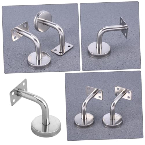 TEHAUX 4 Stück Edelstahl Handlaufhalter Wandmontage Treppen Handlaufträger Robust Modernes Design für Innenbereiche Geeignet Langlebige Handlaufhalterung von TEHAUX