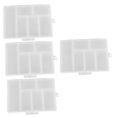 TEHAUX 4stücke Nail Charms Box Transparente Aufbewahrungsbox Für Schmuck Und Perlen Fächer Für Organisation Von Nail Art Zubehören Bastelbedarf Und Kleinen Gegenständen von TEHAUX