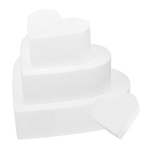 TEHAUX 4 Stück Herzförmige Schaummodelle Höhe Cake Model Schaumstoff Kuchen Deko Übungsmaterial für Tortendekoration und Backpraxis TEHAUX 4 Stück Herzförmige Schaummodelle Höhe Cake Model Schaumstoff Kuchen Deko Übungsmaterial für Tortendekoration und Backpraxis von TEHAUX