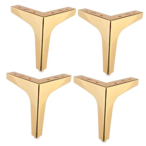 TEHAUX 4 Stück Hochwertige Möbelbeine Metall Teiliges Verstellbare Füße für Sofa Couchtisch und Schrank Langlebig und Einsetzbar Titanfarbe von TEHAUX