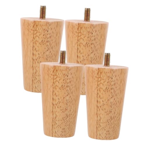 TEHAUX 4 Stück Holzfüße Möbelbeine aus Robustem Holz Höhenverstellbar für Sofa Couch Stuhl Couchtisch Tv Schrank Nachttisch Modernes Design von TEHAUX