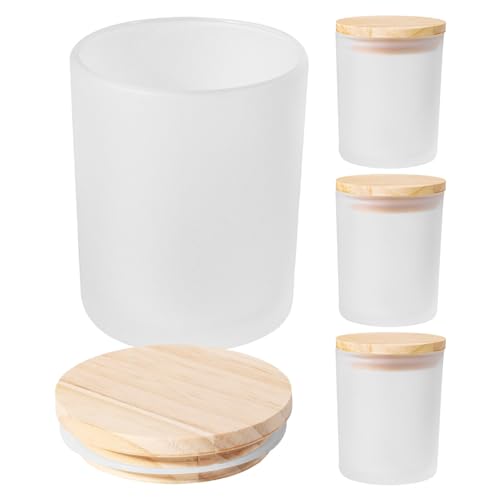 TEHAUX 4 Stück Klare Kerzengläser 200 Ml Milchglas-Kerzengläser Zur Herstellung Von Kerzen Leere Duftkerzenbecher Aroma-Kerzenhalter Mit Holzdeckel TEHAUX 4 Stück Klare Kerzengläser 200 Ml Milchglas-Kerzengläser Zur Herstellung Von Kerzen Leere Duftkerzenbecher Aroma-Kerzenhalter Mit Holzdeckel von TEHAUX