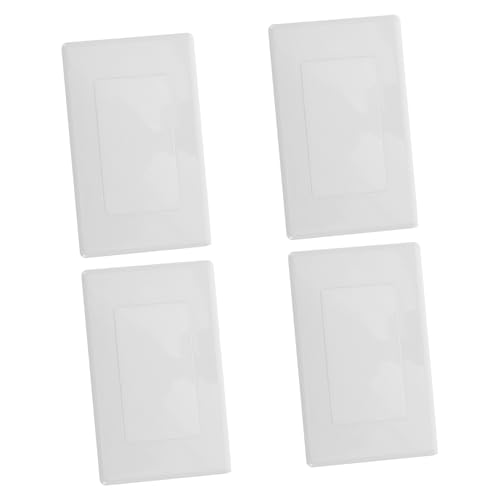 TEHAUX 4 Stück Kleine Weiße Elektrische Abdeckplatten aus Kunststoff Schutz für Steckdosen und Anschlussdosen Einfache Montage Saubere Kabelführung Sichere Wandabdeckung für Elektroboxen von TEHAUX