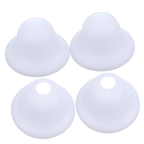 TEHAUX 4 Stück Kunststoff Lampenschirme Ersatz für Stehlampen und Pendelleuchten Mittelloch Schlichte Weiße Lampenabdeckungen für Schreibtischlampen und Wohnraumdeko von TEHAUX