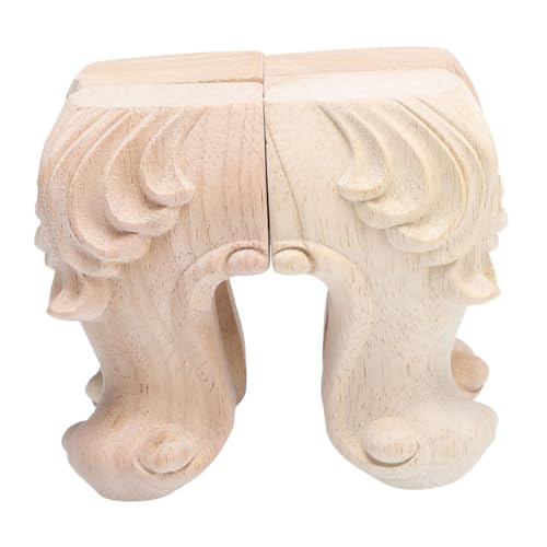 TEHAUX 4 Stück Massive Holz möbelfüße mit Geschnitztem Design Stabile Langlebige Möbelbeine für Kommoden Sofas Schreibtische Elegante Holzmöbel füße für Stilvolle Einrichtung von TEHAUX