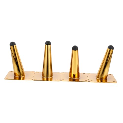 TEHAUX 4 Stück Metall Möbelfüße Sofa Beine Schräg Goldfarbig Stabile Möbelbeine mit Verstellbaren Pads für Sofa Badschrank Couchtisch Tv Schrank von TEHAUX
