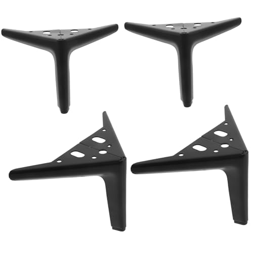 TEHAUX 4 Stück Metallmöbelbeine Set Hohe Stabile Möbelbeine aus Tragfähige Ersatzfüße für Sofa Schrank Bett Couchtisch Badezimmer und Schuhschrank Einsetzbar Schwarz von TEHAUX