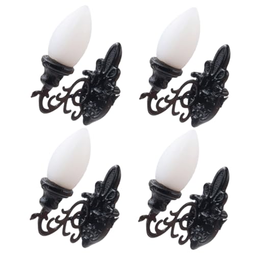 TEHAUX 4 Stück Mini Wandleuchte Teiliges Schwarz Warmweißes Licht Miniatur Sandtisch Dekoration DIY Landschaftsmodell Puppenhaus Beleuchtung Langlebig und Realistisch TEHAUX 4 Stück Mini Wandleuchte Teiliges Schwarz Warmweißes Licht Miniatur Sandtisch Dekoration DIY Landschaftsmodell Puppenhaus Beleuchtung Langlebig und Realistisch von TEHAUX