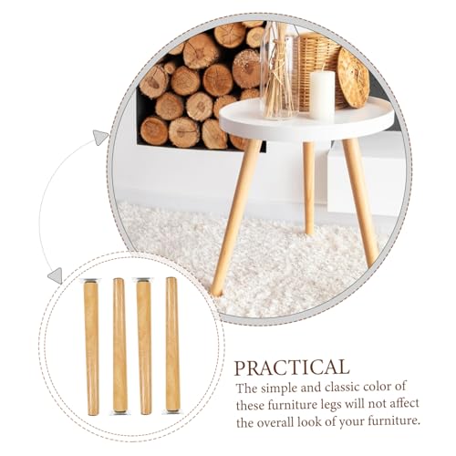 TEHAUX 4 Stück Möbelbeine Tischbeine aus Holz Höhe Ersatzfüße für Sofa Schrank Kommode Einsetzbar Robuste Tischbeine für Möbel Wie Stuhl Bett Regal Couchtisch von TEHAUX