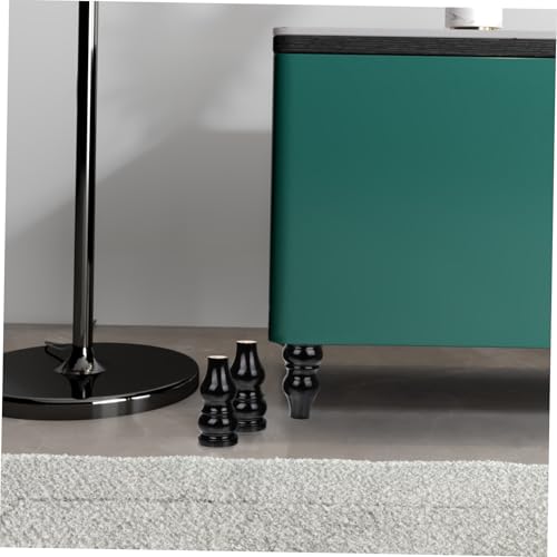 TEHAUX 4 Stück Möbelfüße Holz Rund Vintage Sofa Beine mit Stabiler Tragfähigkeit für Schrank Tisch Couch Ersatzmöbel Beine in Schwarz rot für Wohnzimmer und Schlafzimmer von TEHAUX