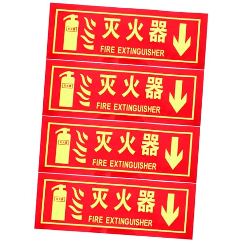 TEHAUX 4 Stück Nachleuchtendes Feuerlöscher Schild mit Selbstklebendem Rückseite Sicherheitswarnung für Büro Restaurant Baustelle und Öffentliche Bereiche zur Feuerlöscher Kennzeichnung TEHAUX 4 Stück Nachleuchtendes Feuerlöscher Schild mit Selbstklebendem Rückseite Sicherheitswarnung für Büro Restaurant Baustelle und Öffentliche Bereiche zur Feuerlöscher Kennzeichnung von TEHAUX