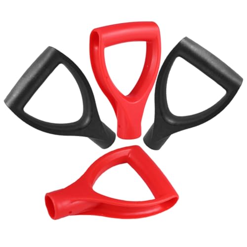 TEHAUX 4 Stück Teiliges D förmige Ersatz schaufelgriffe aus Langlebigem Kunststoff Innendurchmesser Robuste Griffstücke für Schneeschaufel und Gartenwerkzeuge in Schwarz und Rot von TEHAUX