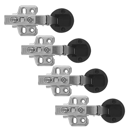 TEHAUX 4 Stück Teiliges Dämpfungsscharnier aus Kaltgewalztem Hydraulisches Glas Türscharnier für Küchen und Glastürschränke Korrosionsbeständig Geräuscharm für Wohn und Gewerberäume von TEHAUX