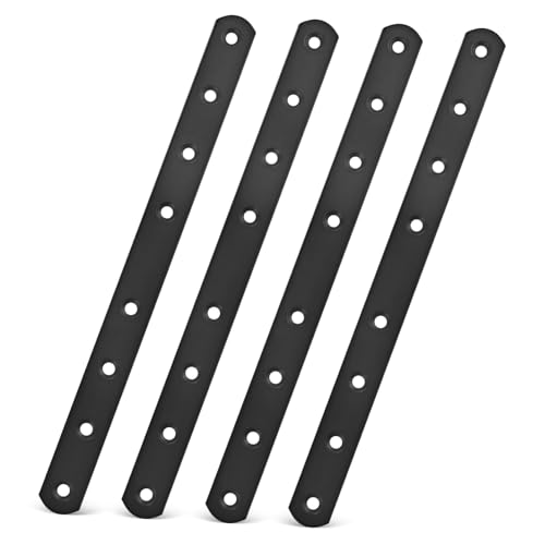 TEHAUX 4 Stück Teiliges Flachstahl Verstärkte Gerade Metallplatten aus Edelstahl Vielseitige Reparaturwinkel für Holzverbindungen Stabile Montage Befestigungsplatten für Möbel und von TEHAUX