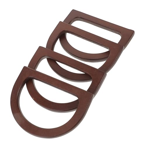 TEHAUX 4 Stück Teiliges Holz Bambus taschengriffe D Form Handtaschen Ersatzhenkel für DIY Taschen Zubehör Glatte Oberfläche Praktische Handgriffe für Handgefertigte Taschen von TEHAUX