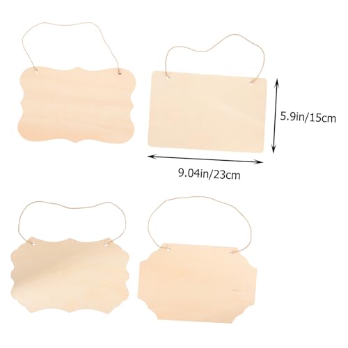 TEHAUX 4 Stück Teiliges Holzschild Aufhängen Blanke Holzplatten für DIY Bastelarbeiten Handliche Holzschilder mit Bohrung und Seil Vielseitige Deko für Haustür Fenster Wand Geschenkidee TEHAUX 4 Stück Teiliges Holzschild Aufhängen Blanke Holzplatten für DIY Bastelarbeiten Handliche Holzschilder mit Bohrung und Seil Vielseitige Deko für Haustür Fenster Wand Geschenkidee von TEHAUX
