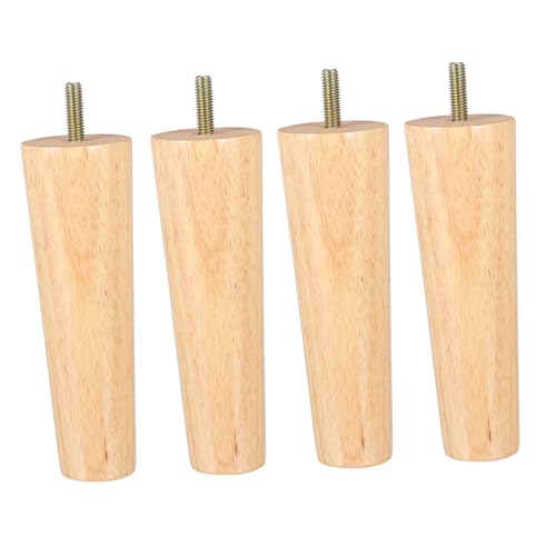 TEHAUX 4 Stück Teiliges Massivholz Möbelfüße Nordischer Stil Robuste Holzbeine für Sofa Couchtisch Schrank Gewindebolzen Feuchtigkeitsresistent Leicht zu Reinigen Modernes Design von TEHAUX