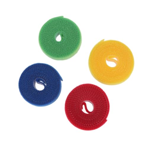 TEHAUX 4 Stück Teiliges Nylon Klett kabelbinder Wiederverwendbare Bunte Kabelbinder mit Haken Schlaufenverschluss Selbsthaftend Flexibles Kabelmanagement für Büro Zuhause und Outdoor von TEHAUX