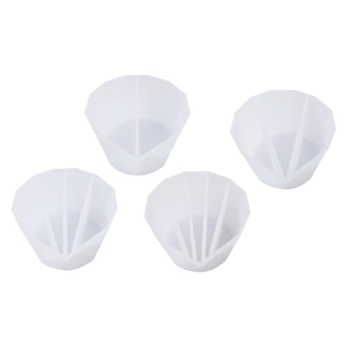 TEHAUX 4 Stück Teiliges Transparenter Silikon mischbecher mit Fächern Vielseitig für DIY Epoxidharz Acrylfarben und Wasserfarben Robust Wiederverwendbar für Bastelbedarf und von TEHAUX