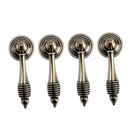 TEHAUX 4 Stück Teiliges Vintage Schrankgriff aus Langlebigem Material Dekorativer Möbelknopf mit Rutschfestem Pull Ring für Schränke Türen und Kleiderschränke Rostfrei und TEHAUX 4 Stück Teiliges Vintage Schrankgriff aus Langlebigem Material Dekorativer Möbelknopf mit Rutschfestem Pull Ring für Schränke Türen und Kleiderschränke Rostfrei und von TEHAUX