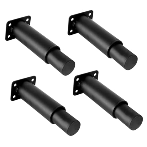 TEHAUX 4 Stück Verstellbare Metall Möbelfüße Stabile Stahlbeine für Sofa Tv Schrank Couchtisch Höhenverstellbar Schwarzes Design Tragfähige Möbelstützen von TEHAUX