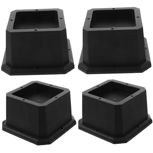 TEHAUX 4 Stück Verstellbare Möbel erhöher aus Rutschfestem Gummi Quadratische Betterhöher für Betten Sofas Tische und Schränke Robuste Fußpads zum Schutz von Böden und Schaffung von von TEHAUX
