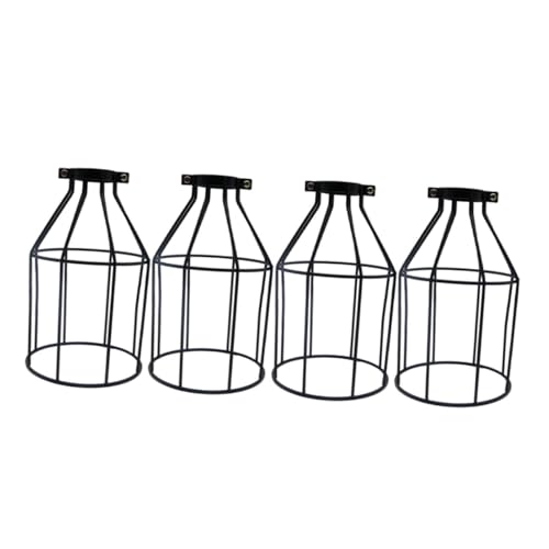 TEHAUX 4 Stück Vintage Eisen Lampenschirm Dekorativer Lampenkäfig aus Hochwertigem Eisen Wandlampen Zubehör Installieren Langlebig Rustikales Design für Warme Wohnatmosphäre von TEHAUX