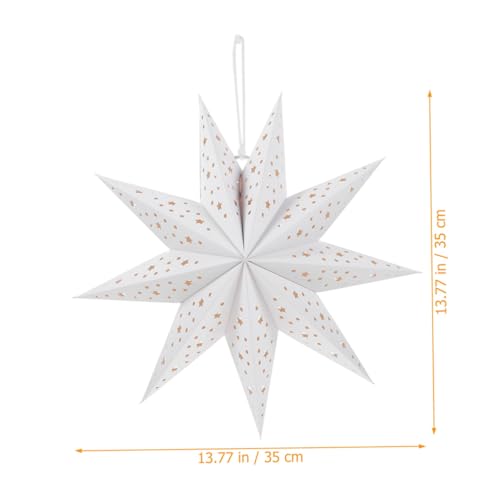 TEHAUX 4 Teiliges Faltbare Papierstern Weihnachtsdeko Neunzackige Laterne Einfach Faltbar Vielseitig für Weihnachten Partys Einfache Montage Platzsparend Weiß von TEHAUX