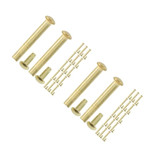 TEHAUX 40 Sätze Fächer Ersatzbeschläge Goldene Metallnieten mit Mutter Faltfächer Reparaturset für Sichere Verbindung und Elegantes Design von TEHAUX