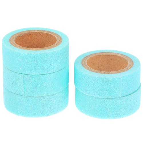 TEHAUX 5 Rollen Washi Tape Glitzer Klebeband Dekoratives Papierband für DIY Scrapbooking Geschenkverpackung Basteln Handarbeit Verschönerung von TEHAUX