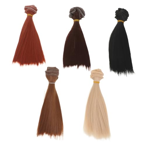 TEHAUX 5 Stück Bjd Puppenperücke Puppenhaare Selber Machen Bjd Haare Puppenzubehör Machen Haare Für Puppe Perücken Für Puppen Halloween-Party-perücke Puppenperücken Hochtemperaturdraht von TEHAUX