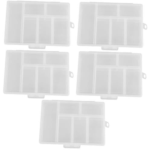 TEHAUX 5 Stück Organisatoren Tablett Werkzeug Mini Ring Tür perlenkasten aufbewahrung für schmuck schmuckkastem Jewelry Box schmuck etui Schreibwarenkoffer Gitter Fall Plastik Transparent von TEHAUX