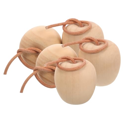 TEHAUX 5 Stück Teiliges Unbemaltes DIY Bemalung Kreative Holzfrucht Deko für Zuhause Schreibtisch Regal Stilvolle Handwerksdekoration von TEHAUX