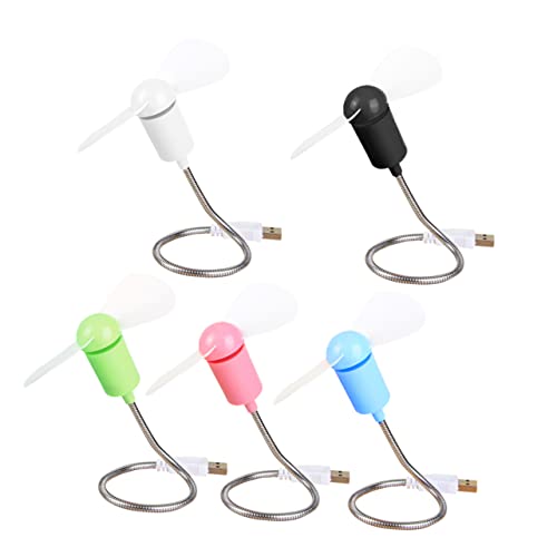 TEHAUX 5 Stück USB Mini Set Teilig Flexibler Leiser Lüfter für Notebook und PC Tragbar Zufälligen Farben für Reisen Büro und Zuhause Zufällige Farbe Zufällige Farbe von TEHAUX