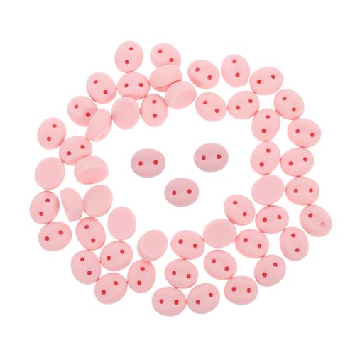TEHAUX 50 Stück Resin Schweinenasen für Plüschtiere DIY Puppenherstellung Realistische Flache Pig Snout Nasen in Hautfarbe für Halloween Häkeltiere Bastelzubehör von TEHAUX