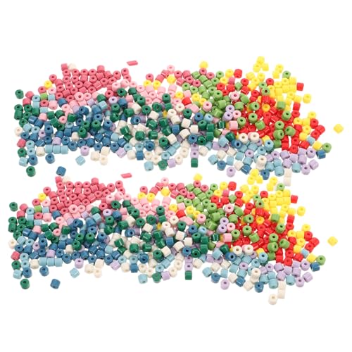 TEHAUX 500 Stück Acryl Zylinder Perlen Bunte Macaron Farben Kleine Runde Perlen für Schmuckherstellung DIY Armbänder Halsketten Basteln Vielseitige Farboptionen Glatte Oberfläche von TEHAUX