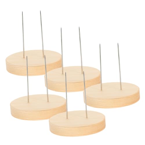 TEHAUX 5stücke Filztier-Display Ständer Mit Holz Basen Filzen Tier Puppe Anzeige Stand Halter Für Schreibtisch Und Vitrine von TEHAUX