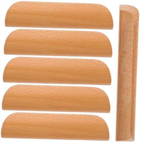 TEHAUX 6 Stck Teiliges Halbkreisförmige Holzschrankgriffe aus Massivem Buchenholz Langlebige Kommoden und Küchengriffe Geeignet für Kleiderschränke Einfache Montage Modernes von TEHAUX