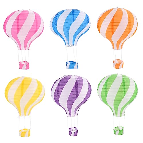 TEHAUX 6 Stück Heißluftballon Papierlaterne Deko für Kindergeburtstag Neujahr und Partys Kreative und Farbenfrohe Lampions zur Verschönerung von Festen und Veranstaltungen TEHAUX 6 Stück Heißluftballon Papierlaterne Deko für Kindergeburtstag Neujahr und Partys Kreative und Farbenfrohe Lampions zur Verschönerung von Festen und Veranstaltungen von TEHAUX