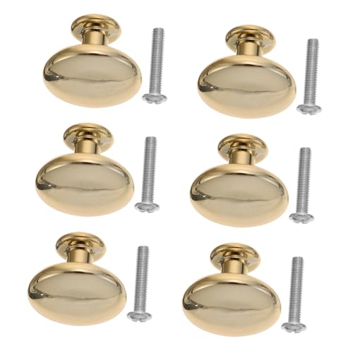 TEHAUX 6 Stück Runde Möbelgriffe aus Legierung Praktische Einlochknöpfe für Schrank Kleiderschrank Poliert Leicht Einfache Montage Goldfarben Elegantes Design für Harmonisches TEHAUX 6 Stück Runde Möbelgriffe aus Legierung Praktische Einlochknöpfe für Schrank Kleiderschrank Poliert Leicht Einfache Montage Goldfarben Elegantes Design für Harmonisches von TEHAUX