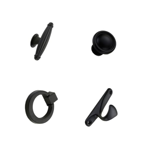 TEHAUX 6 Stück Schwarze Schrankgriffe aus Aluminiumlegierung Moderner Möbelgriff mit Rutschfestem Design für Schränke Kleiderschränke Einfache Montage Langlebig und Handschonend TEHAUX 6 Stück Schwarze Schrankgriffe aus Aluminiumlegierung Moderner Möbelgriff mit Rutschfestem Design für Schränke Kleiderschränke Einfache Montage Langlebig und Handschonend von TEHAUX
