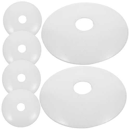 TEHAUX 6 Stück Teiliges Deckenplatte Pendelleuchte Lampenschirm für Tischlampe LED Lichtabdeckung Weißer Baldachin für Vintage und Industrielle Wohnraumdekoration von TEHAUX