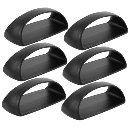 TEHAUX 6 Stück Teiliges Selbstklebende Türgriffe aus Abs ohne Bohren für Schränke Glas Schiebetüren Einfache Montage Vielseitig für Küche und Möbel Schwarz von TEHAUX