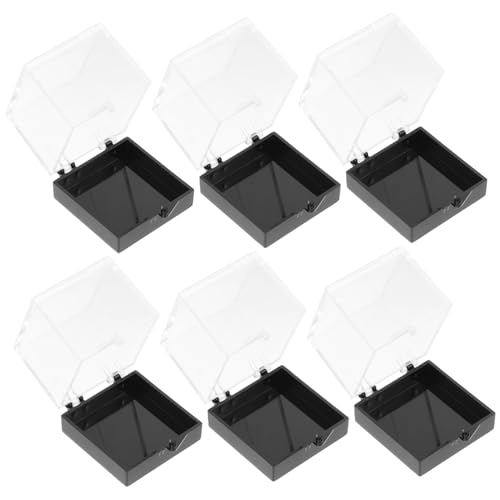 TEHAUX 6 Stück Transparente Aufbewahrungsbox mit Schwarzem Boden Klarer Display-behälter für Mineralien Kristallsteine und Schmuck Leichte Vielseitige Sammlerbox für Vitrinen und TEHAUX 6 Stück Transparente Aufbewahrungsbox mit Schwarzem Boden Klarer Display-behälter für Mineralien Kristallsteine und Schmuck Leichte Vielseitige Sammlerbox für Vitrinen und von TEHAUX