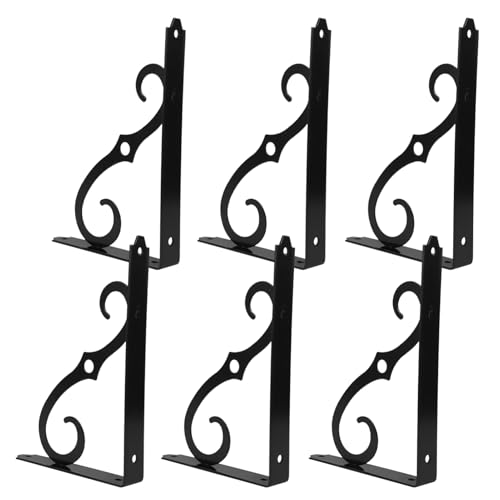 TEHAUX 6 Stück Wand Regalhalterungen Hochleistungs Regalträger Eisen L-Förmige Halterung für Bücherregale Dekorative Wandmontage Multifunktional und Verschleißfest TEHAUX 6 Stück Wand Regalhalterungen Hochleistungs Regalträger Eisen L-Förmige Halterung für Bücherregale Dekorative Wandmontage Multifunktional und Verschleißfest von TEHAUX
